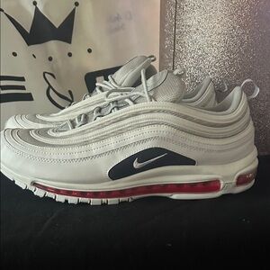 Nike Air Max 97 Gray and Red Sneakers